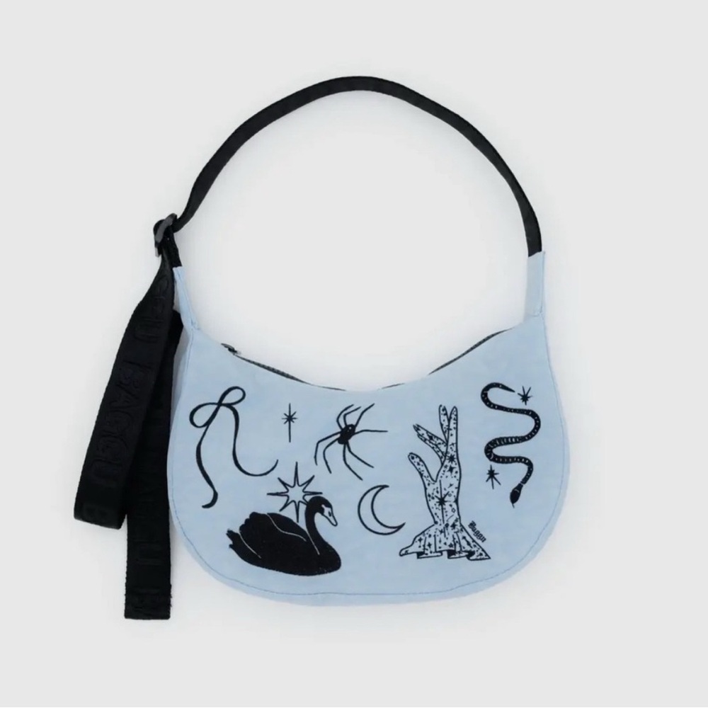 NWOT small Baggu crescent in embroidered ballet icons